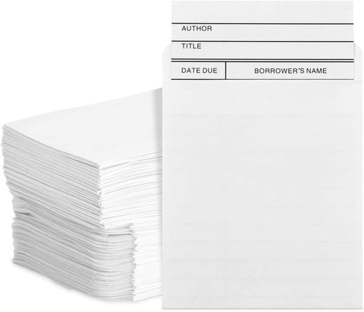 - Bibliotheekkaarten - Zelfklevende zakjes - 100 Pack - 3.5" x 4.5" - Voor boeken en media - Perfect voor scholen