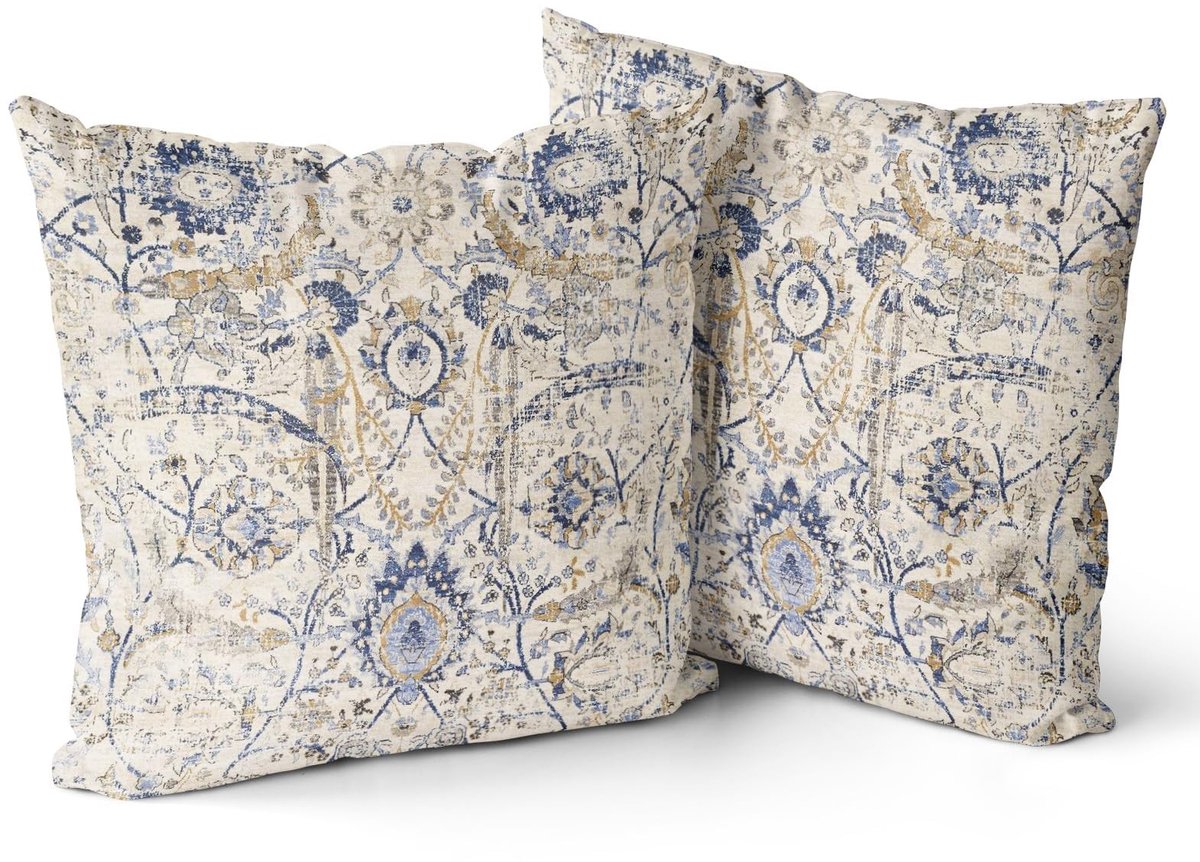 Dailygoods - Boho Floral Wurf Kussenhoezen 60x60cm Set van 2 - Vintage Velvet Decoratie