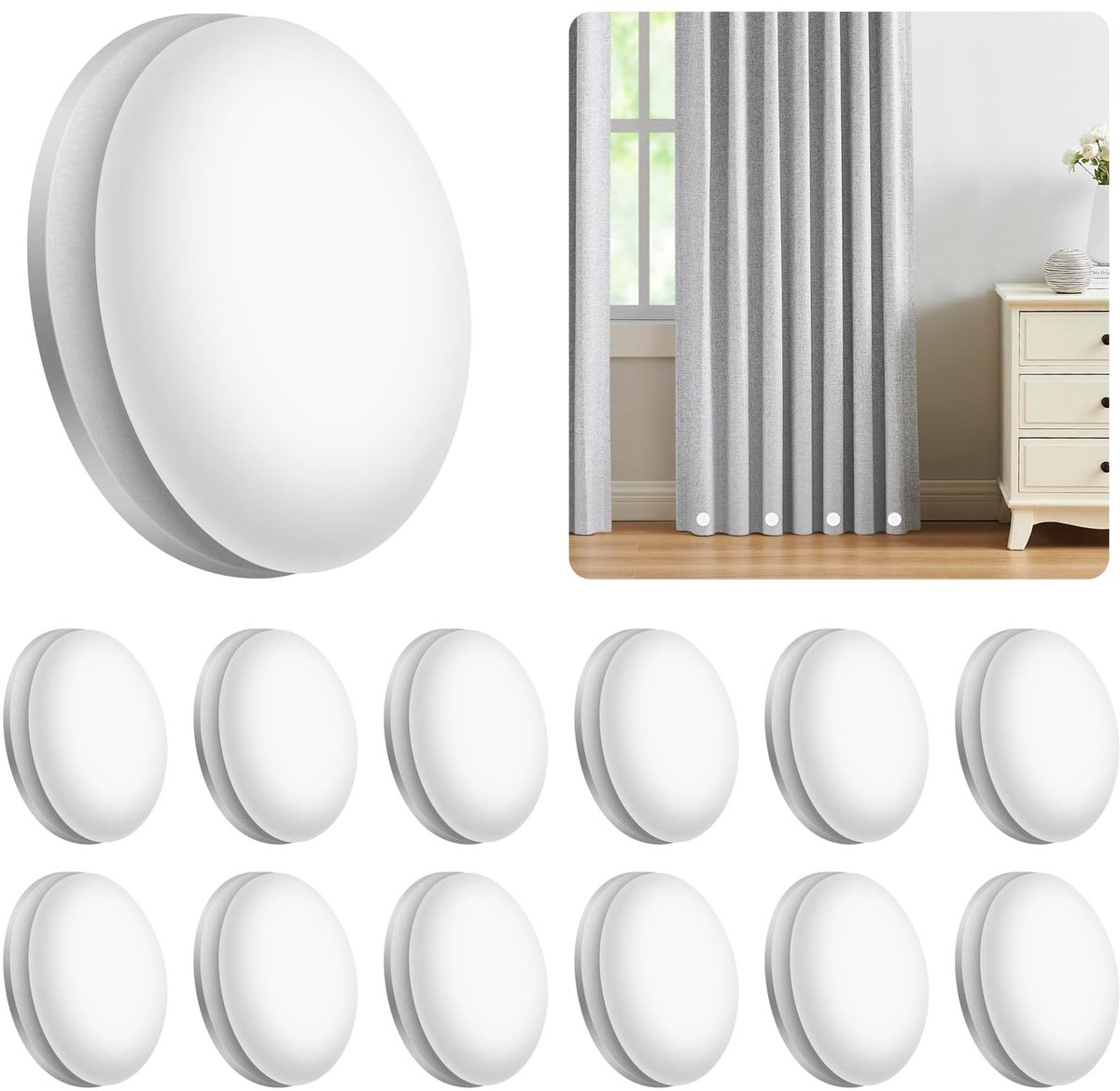Dailygoods - 12 Paar Magneet Douchegordijn Magneten - Sterke Bevestiging voor Gordijnen en Tafelkleden