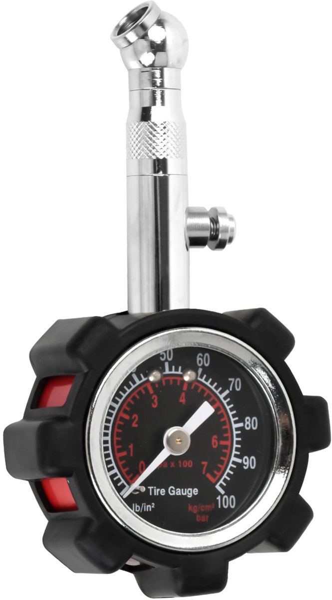 Dailygoods - Analoge Bandenspanningsmeter 0-100 PSI - Nauwkeurige Luchtdrukmeter voor Auto en Motor