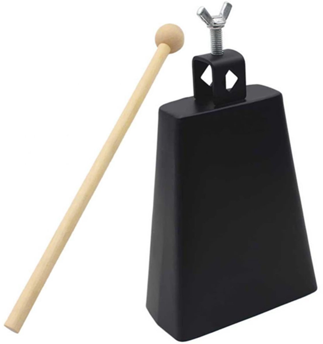 Dailygoods - Cowbell - 6 inch metalen koebel met stok voor percussie
