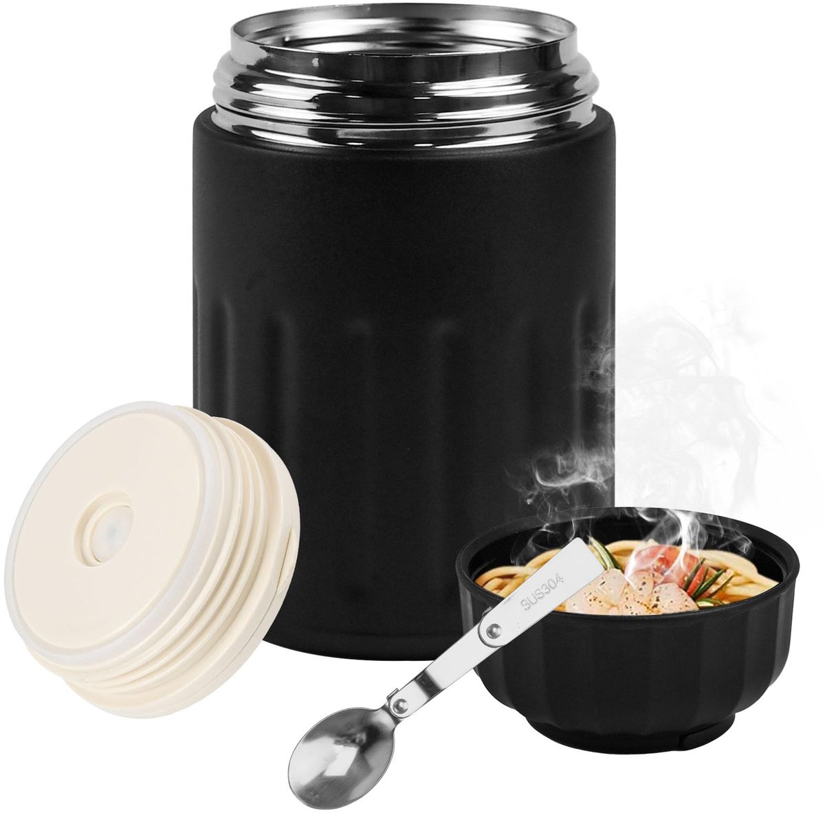 Dailygoods - 600ml Thermo Voedselcontainer - Houdt Eten en Dranken Vers