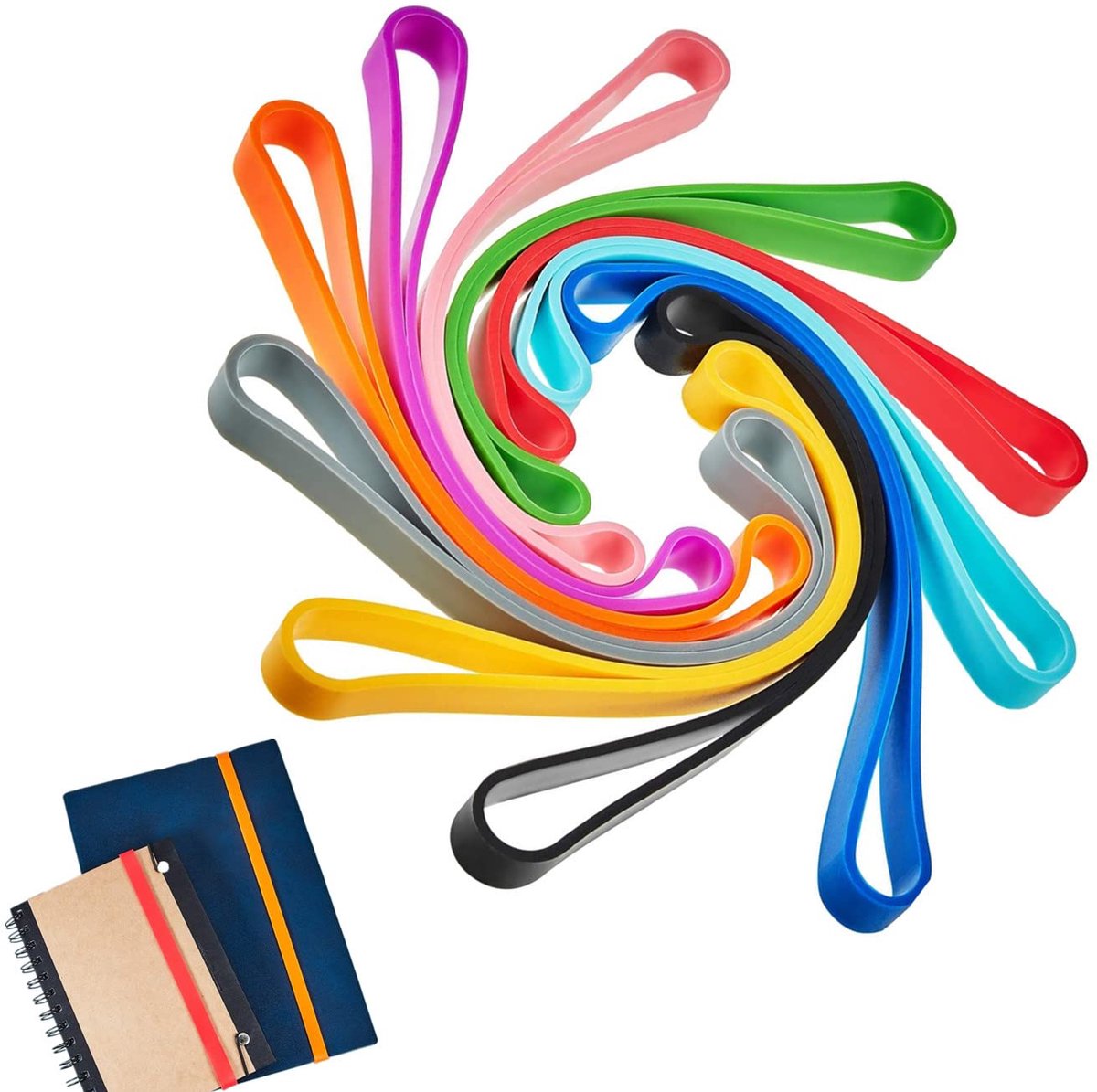 Dailygoods - 10 Multicolour Siliconen Elastieken - Ideaal voor Verpakking en Organisatie