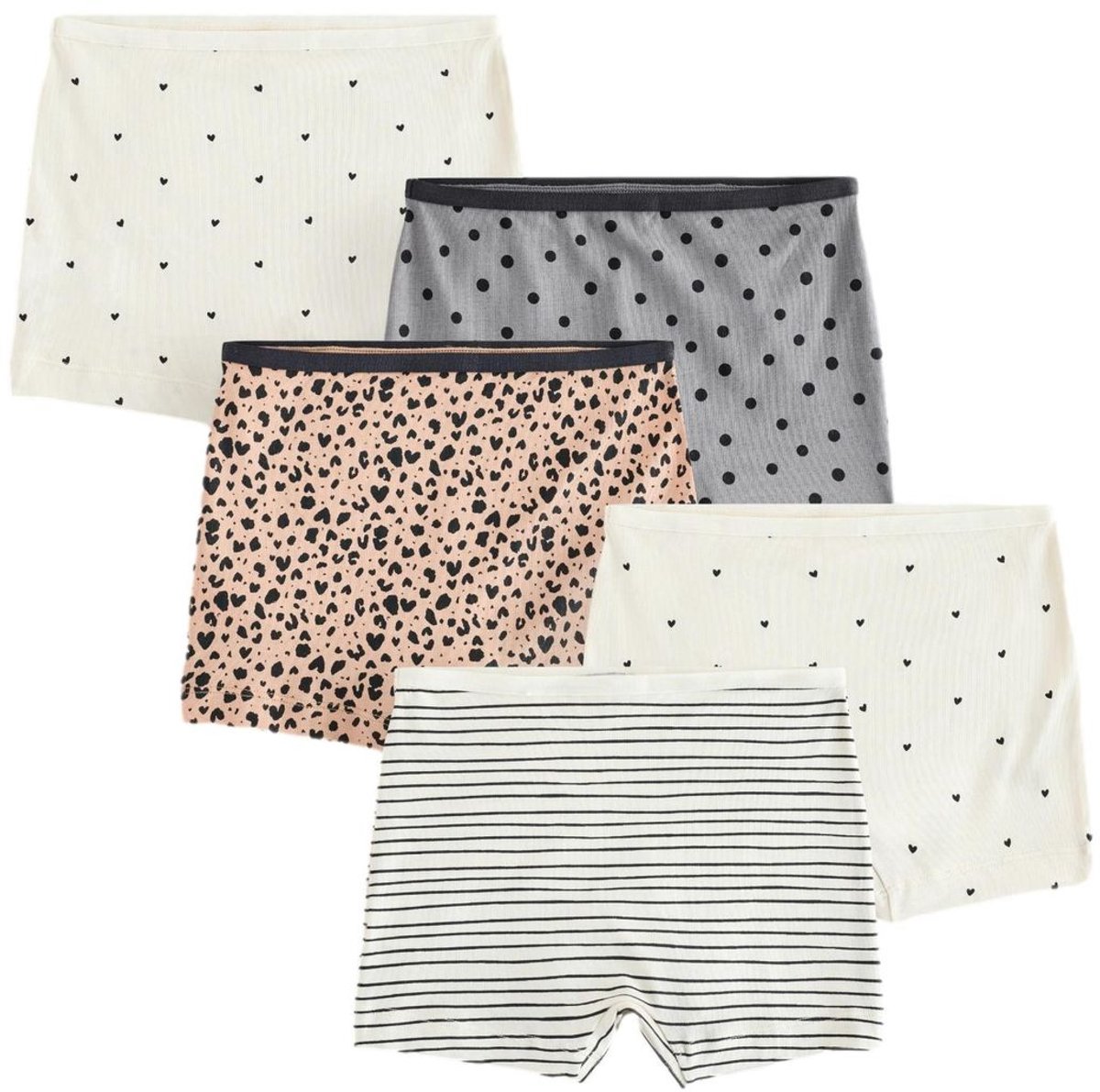 Next - Meisjes - Set van 5 korte slips - Zwart