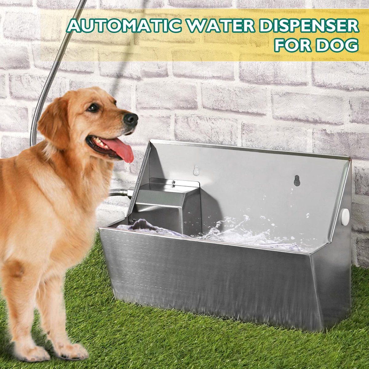 SnelShoppen - Automatische Hondendrinkbak 8 Liter - Roestvrij Stalen Drinkstation voor Katten, Kippen en Gevogelte - Robuust voor Binnen en Buiten