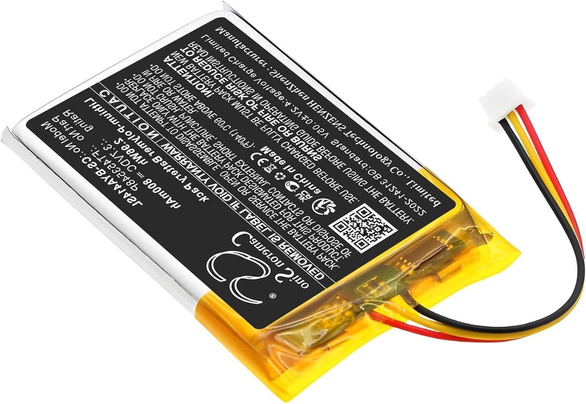 Babyfoon Batterij - Vervangende Batterij - Babyfoon Gebruik - Li-Polymer Technologie - 800mAh - Zwart