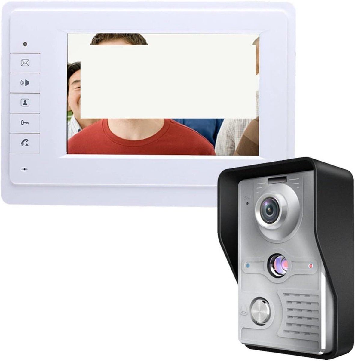 Video Deurintercom Systeem - Videodeurtelefoon Deurbel - Huisbeveiliging - Nachtzicht Camera - 7 inch Scherm - Zwart