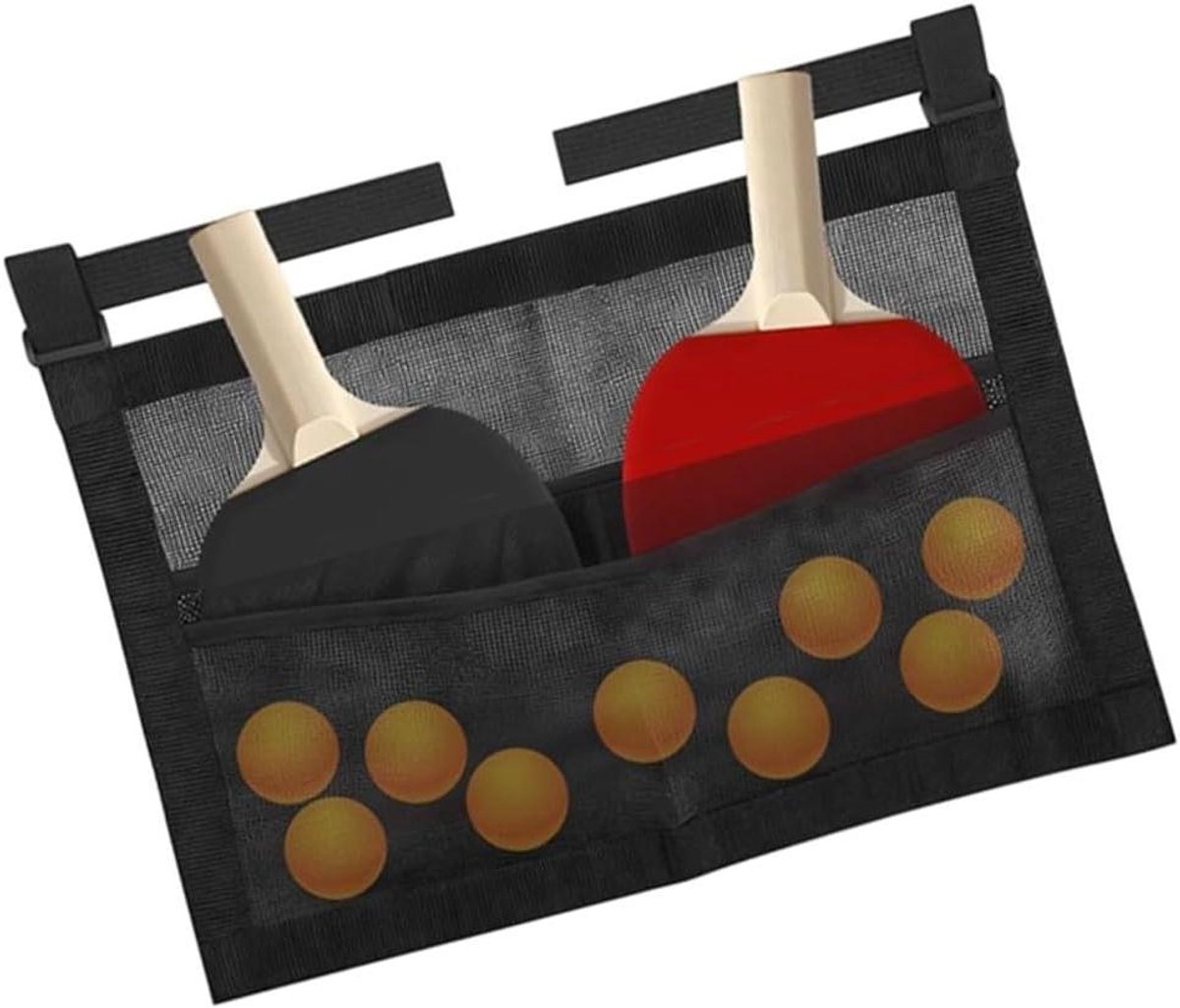 Opbergtas Tafeltennis - Racket Houder Organizer - Sportspullen Opbergen - Mesh Ontwerp - 40 cm - Zwart