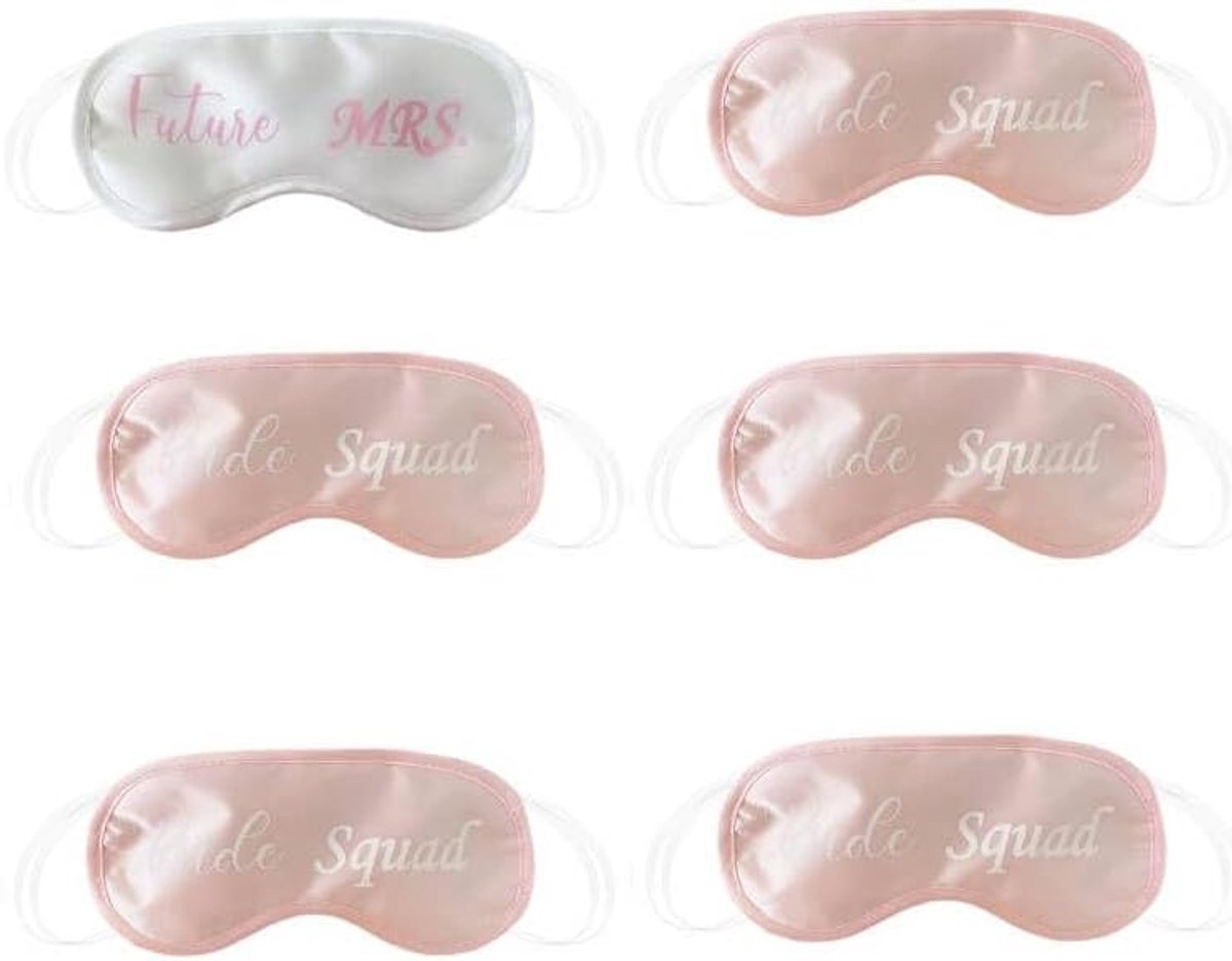 Slaapmaskers bruid 6 stuks - zachte zijde - verstelbare blinddoek - ontspanning voor bruidspartij - ShopVlot