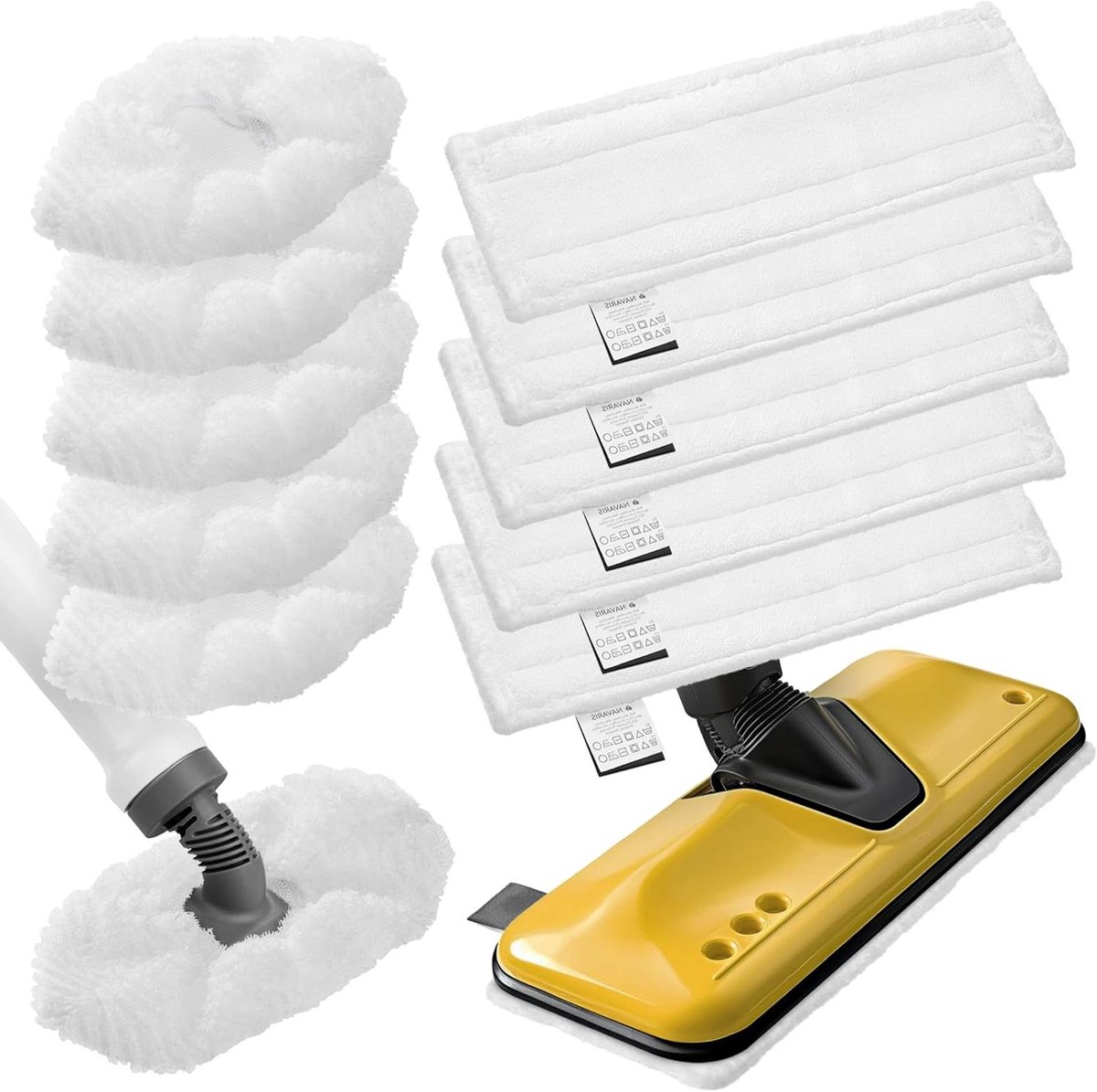 Microvezeldoekjes Stoomreiniger - Vervangende Pads - Hygiënisch Reinigen - Wasbaar & Herbruikbaar - 10 Stuks - Wit