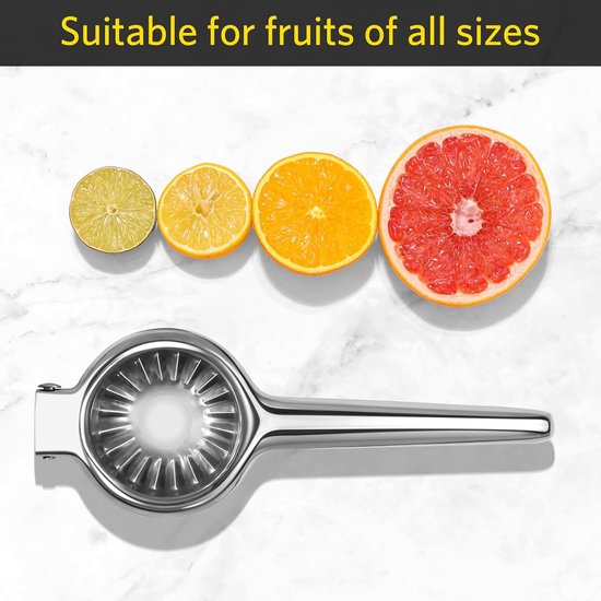 Citroenpers - Handpers Citrus - Sap Persen - Roestvrij Staal - 22 x 78 x 52 cm - Zilver — afbeelding 5