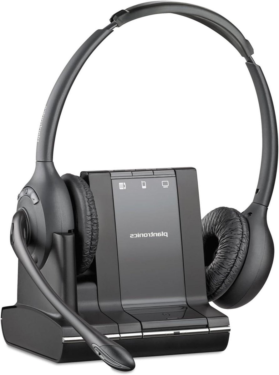 Draadloze Headset - DECT Headset - Gesprekken Beheren - Meerdere Apparaten - 9 uur spreektijd - Zwart