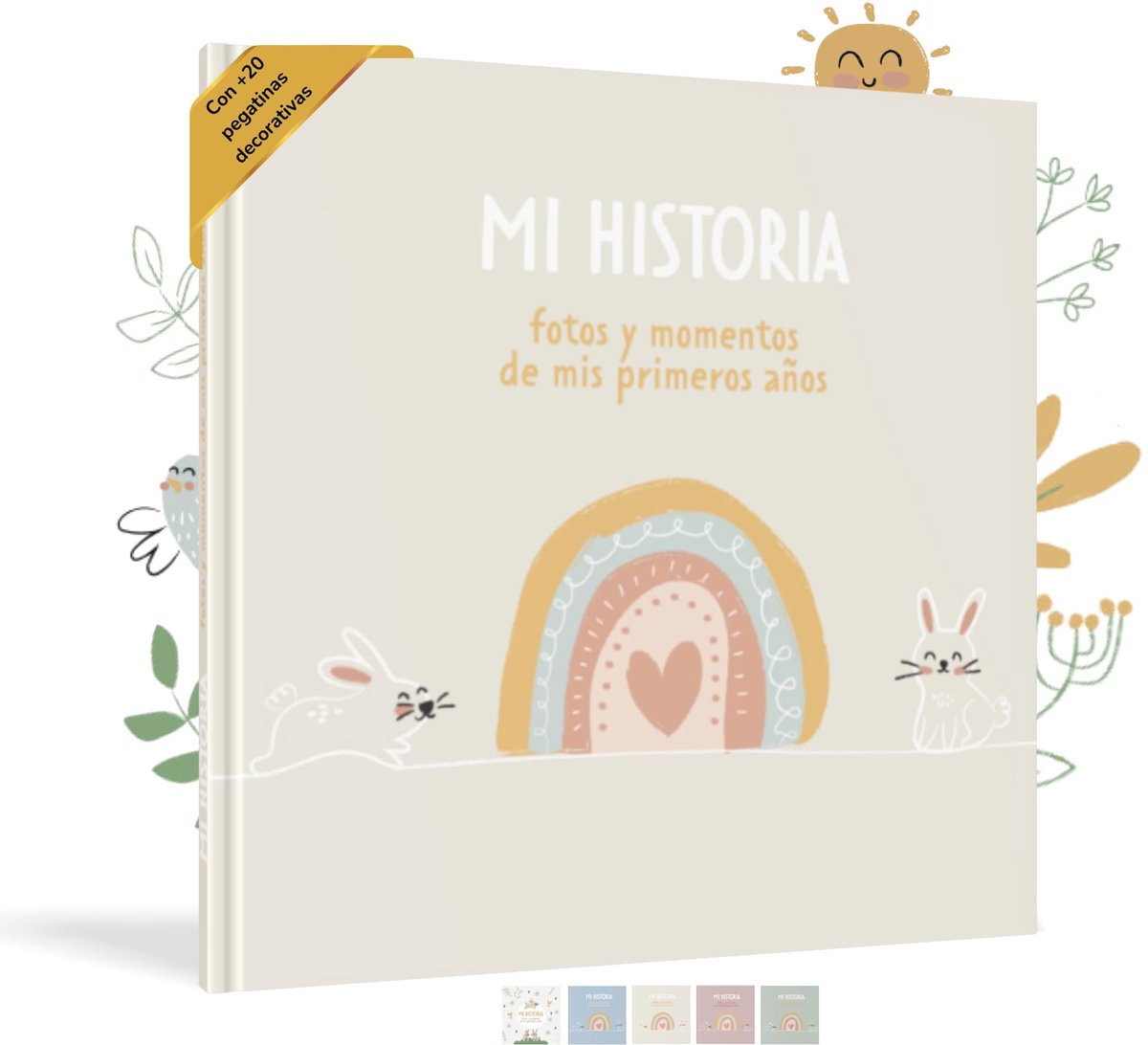 SnelShoppen - Babyalbum voor het eerste jaar - Fotoalbum voor kinderen met +50 pagina's, stickers, inplakken van foto's en beschrijvingen, perfect voo