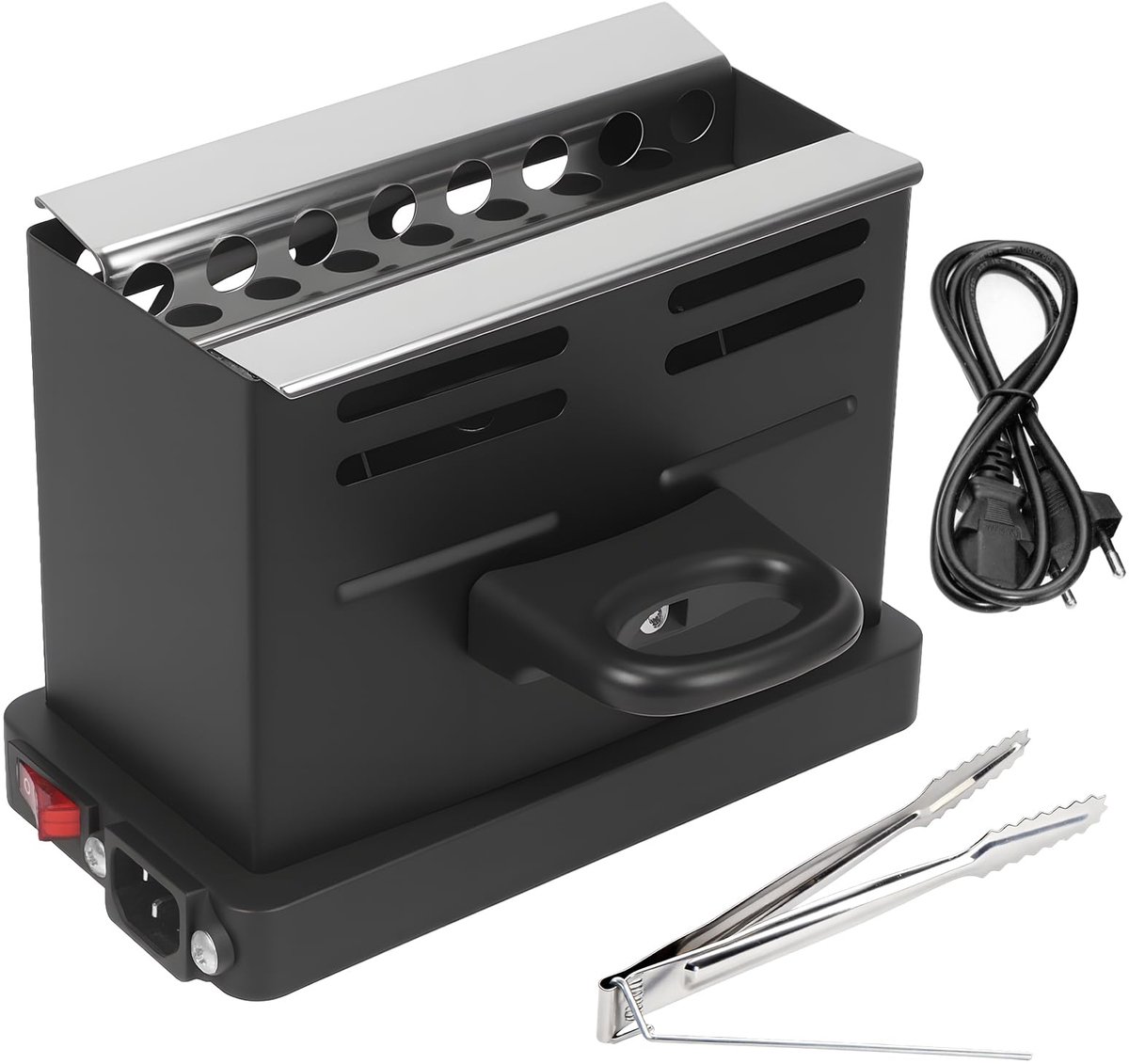 SnelShoppen - Elektrische Houtskoolstarter 800W - Houtskoolgrill voor Shisha - Driezijdig Verwarmingssysteem - Perfect voor Bruiloften, Verjaardagen,