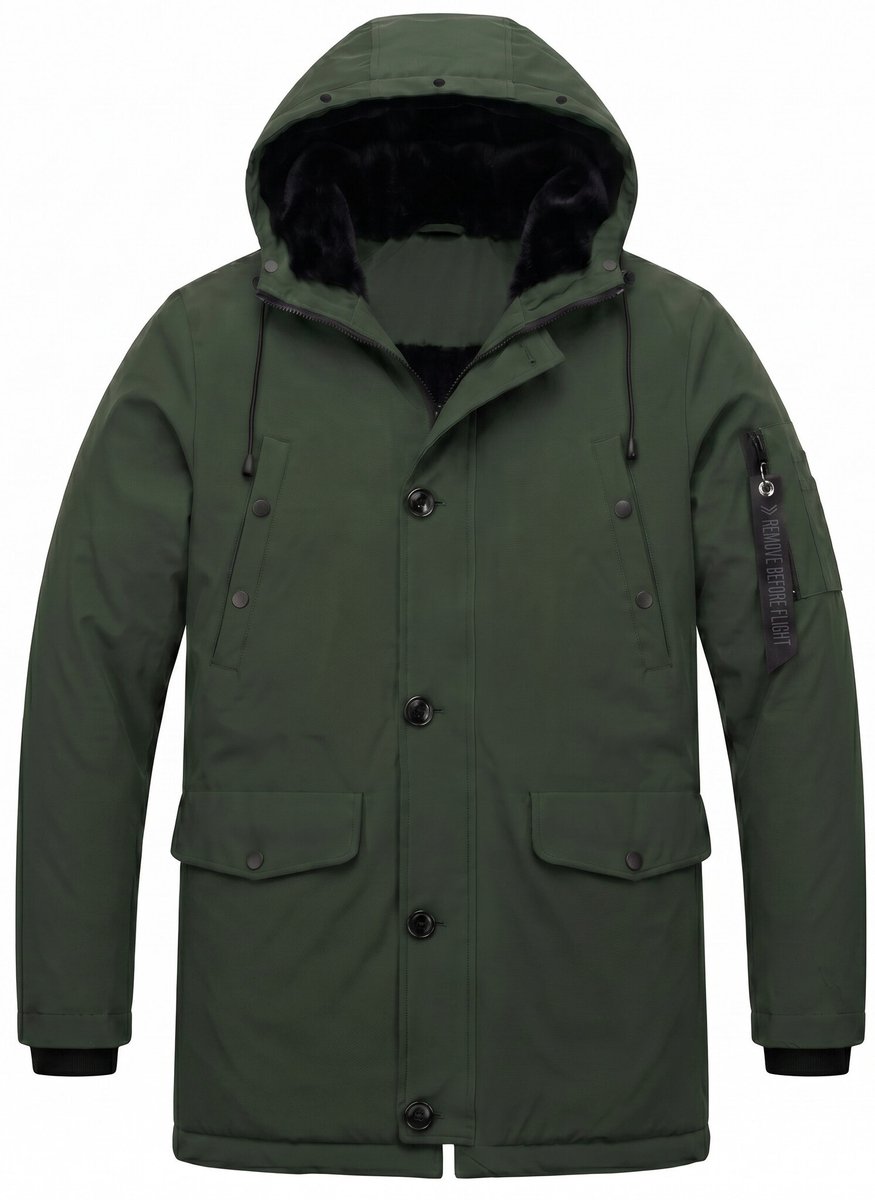 Parka Heren Winterjas - Winterjas Heren - LF7103 - Groen - Maat XL