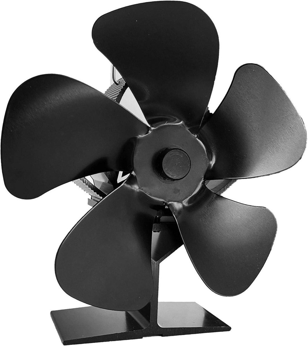 Haardventilator - Kachel Ventilator - Warmte Verspreiden - 5 Stille Bladen - 16 cm Hoog - Zwart
