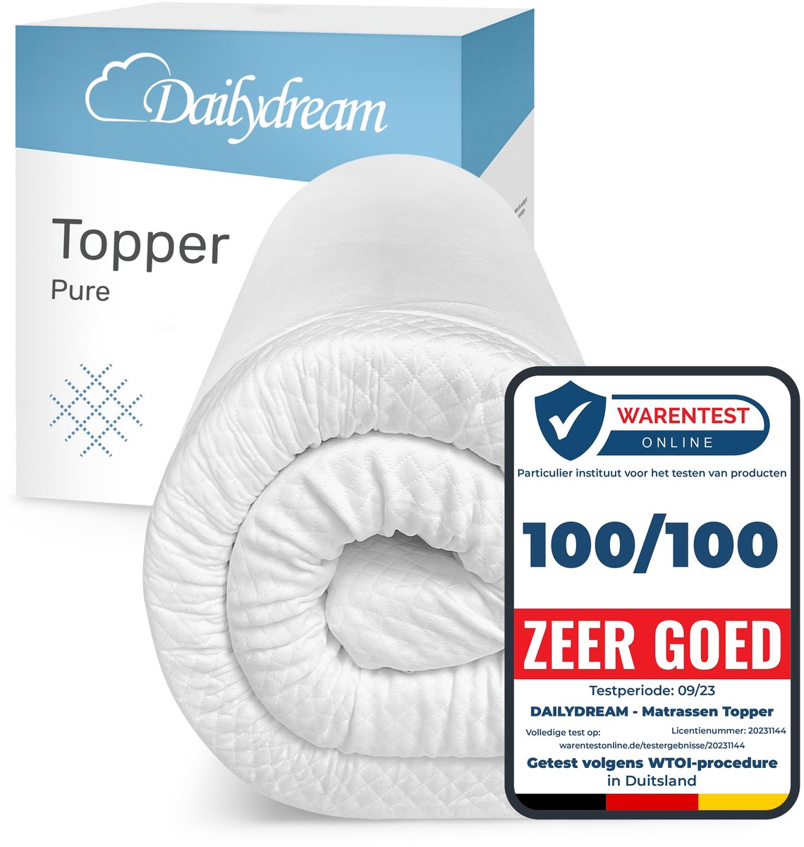 SnelShoppen - Visco-elastische Matrastopper 180x200cm met Memory Foam-effect, 5cm Dikte, Standaard Edition voor Comfortabel Slapen en Optimale Onderst