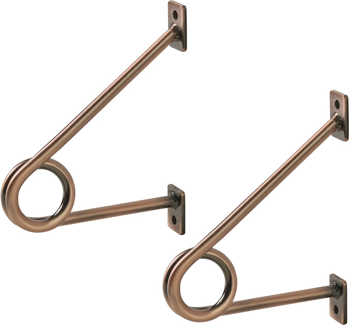 SOTECH ronde stanghouder 120 x 150 x 20 mm voor garderobestangen tot Ø 30 mm antiek roségoud gegalvaniseerd Stanghouder voor garderobe, keukenreling en nog veel meer.