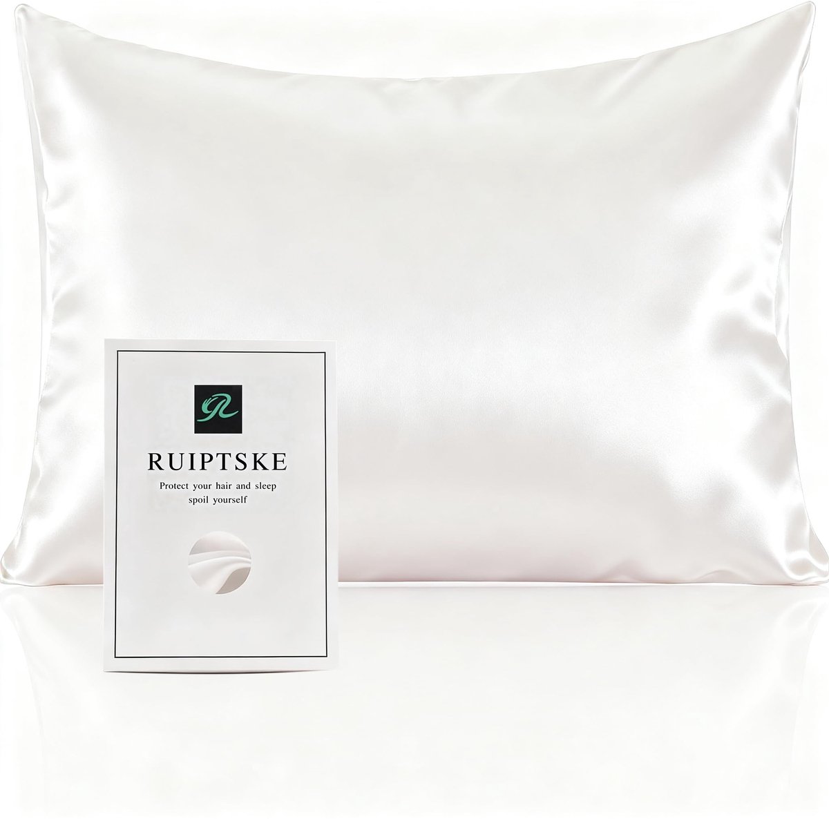 SnelShoppen - Kussensloop van Zijde, 100% Zijde, 22 Momme, Öko-Tex-gecertificeerd, Anti-Aging, Anti-Mijt, Wit, 50 x 70 cm voor Gezond Haar en Huid