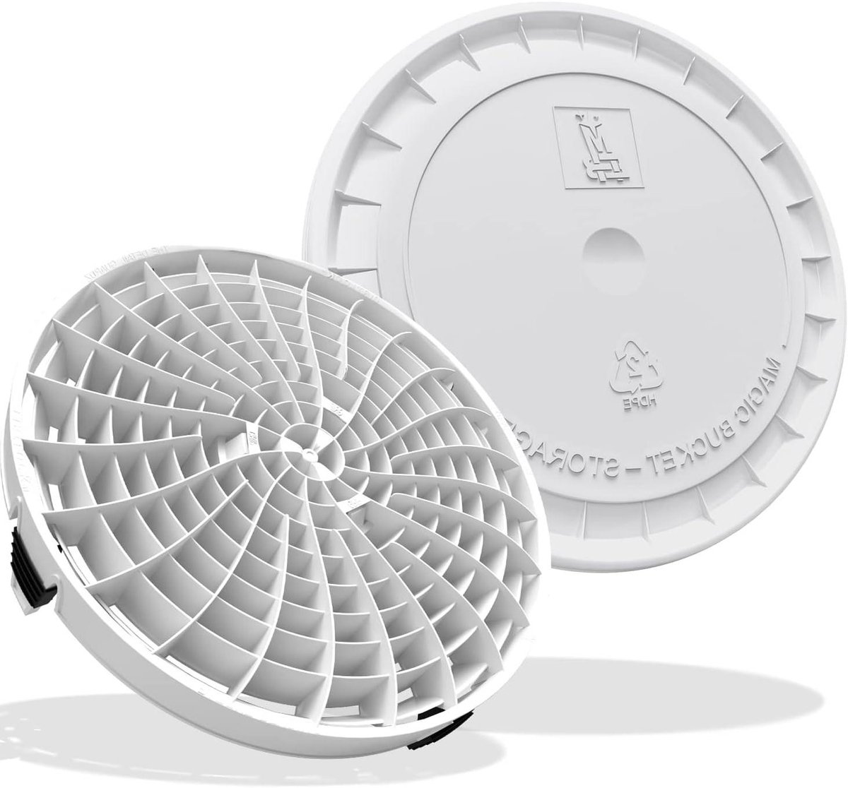 Vuilinzet en Deksel - Wasemmer Inzet - Krasvrij Auto Wassen - Vuil Scheidend - 31 cm Diameter - Wit