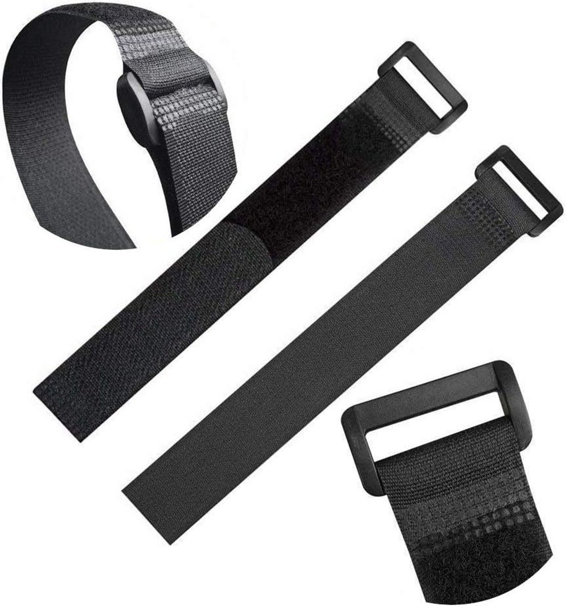 Utility Straps - Compressiebanden Kabelbinders - Organiseren van Kabels - Herbruikbaar Klittenband - 2cm x 15cm - Zwart