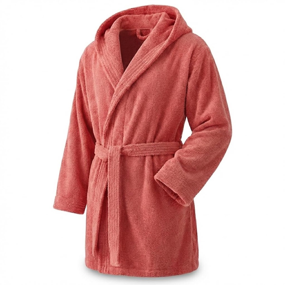 SnelShoppen - Elegante badjas voor dames en heren, 100% katoen, 500 g/m², met capuchon of zonder capuchon, zacht en absorberend voor douche, spa, zwem