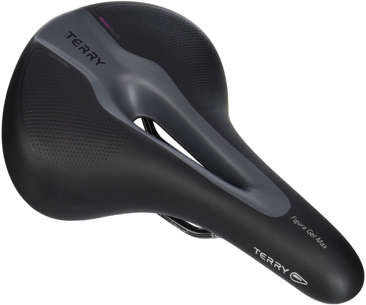 SnelShoppen - Ergon Figura Gel Max Fietszadel Dames, Zwart, L - Comfortabel Fietszadel met Gel Padding voor Stads- en Recreatief Fietsen