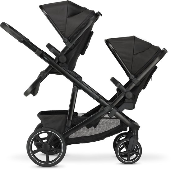 Deryan Evy V2 Duo Kinderwagen - Uitbreidbaar - Extra zitje - Zwart