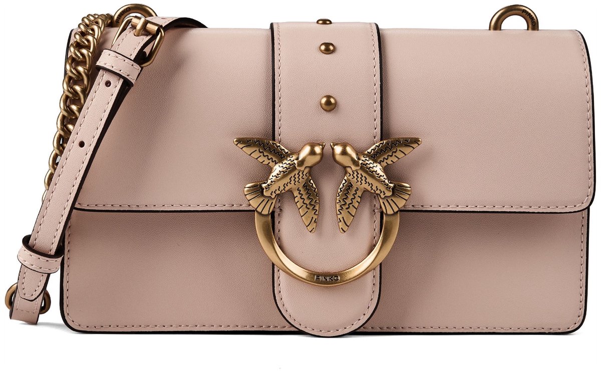 PINKO Love One Crossbody tas Leder 21 cm - Dames - rosa cammeo