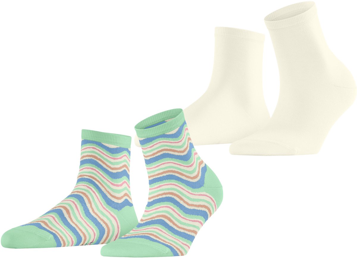 Esprit Watercolor 2-Pack gedessineerd katoen Multipack Sokken dames veelkleurig - maat 39-42