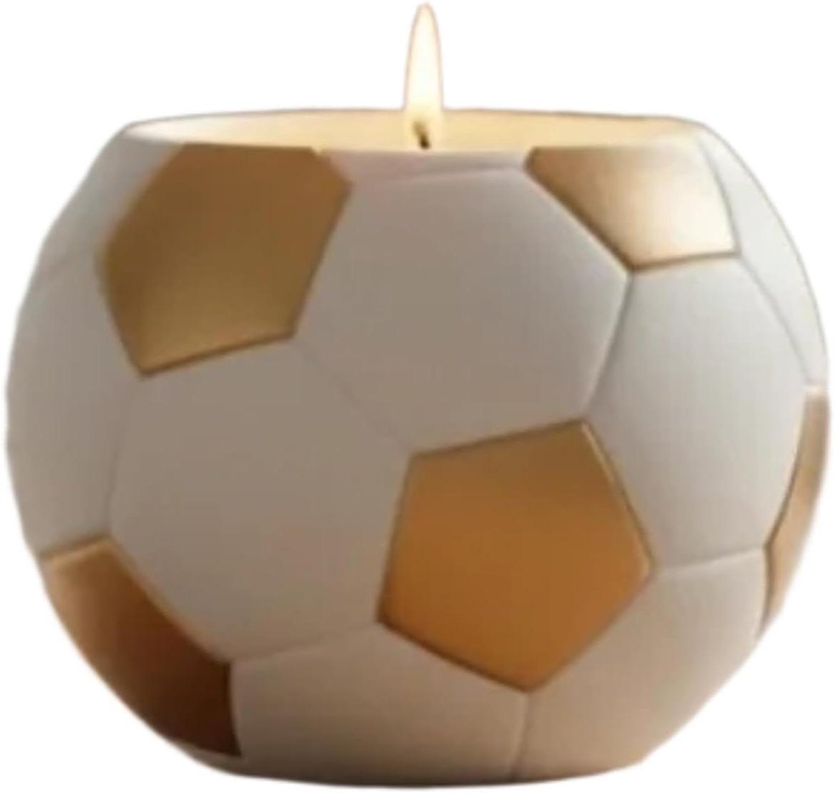 Voetbal Geurkaars - Kaars Voetbalvorm - Huis Decoratie - Realistisch Ontwerp - 9.5 cm - Zwart Wit