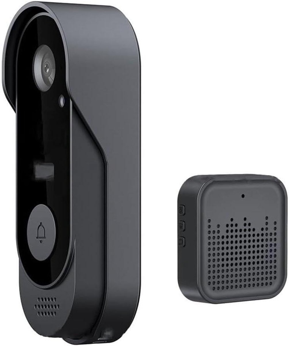 Draadloze Deurbel Camera - Video Deurbel - Huisbeveiliging - Geen Abonnement Kosten - 17 x 9 x 6 cm - Grijs