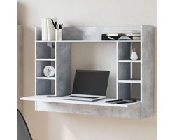 Wandbureau - Inklapbare tafel - Laptop werkplek - Ruimtebesparend ontwerp - 105 x 48 x 75 cm - Betongrijs