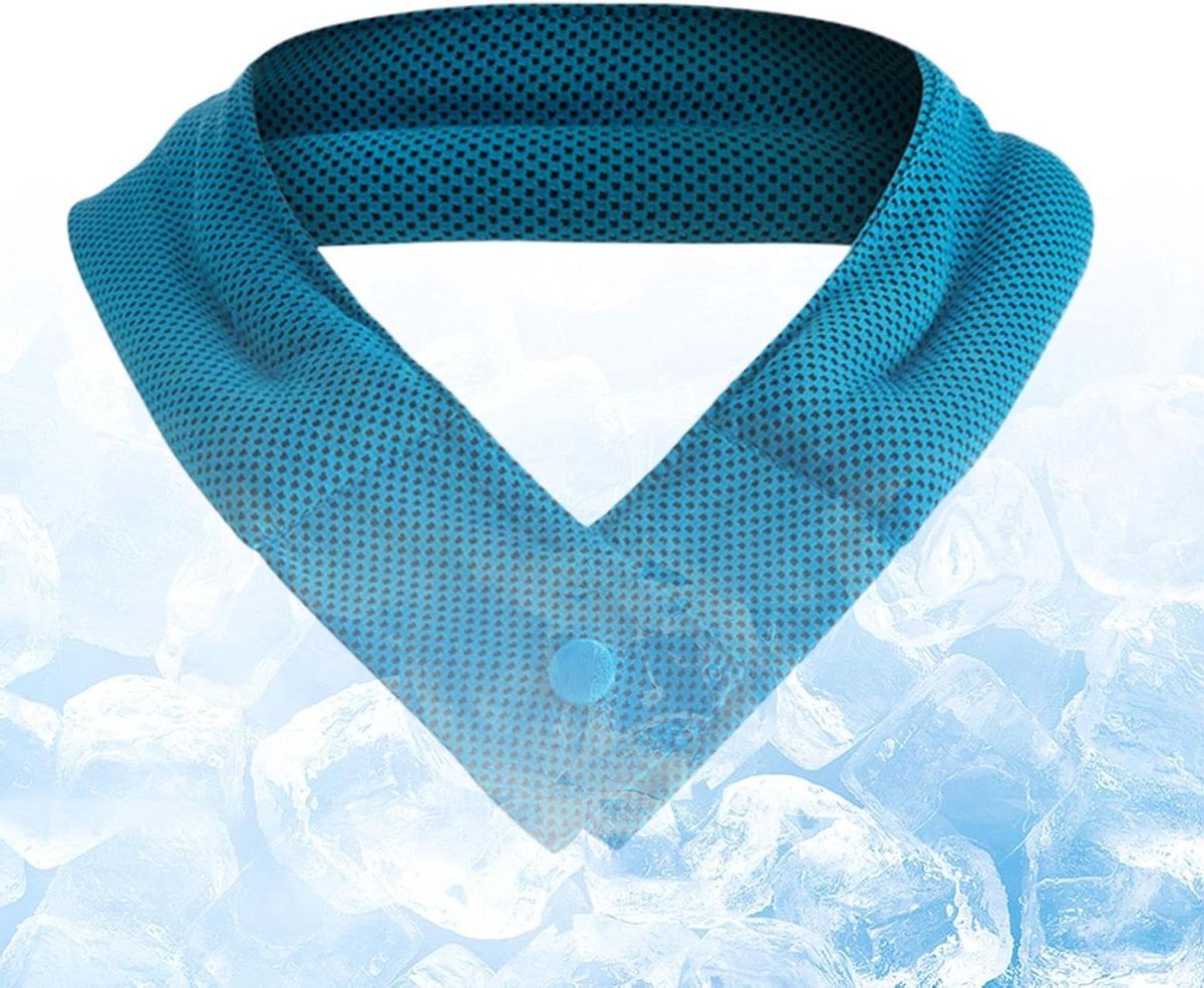 Koelhanddoek Nekband - IJskoude Wrap - Actieve Levensstijl - Ademend Ontwerp - 67x5x1 cm - Grijs Blauw