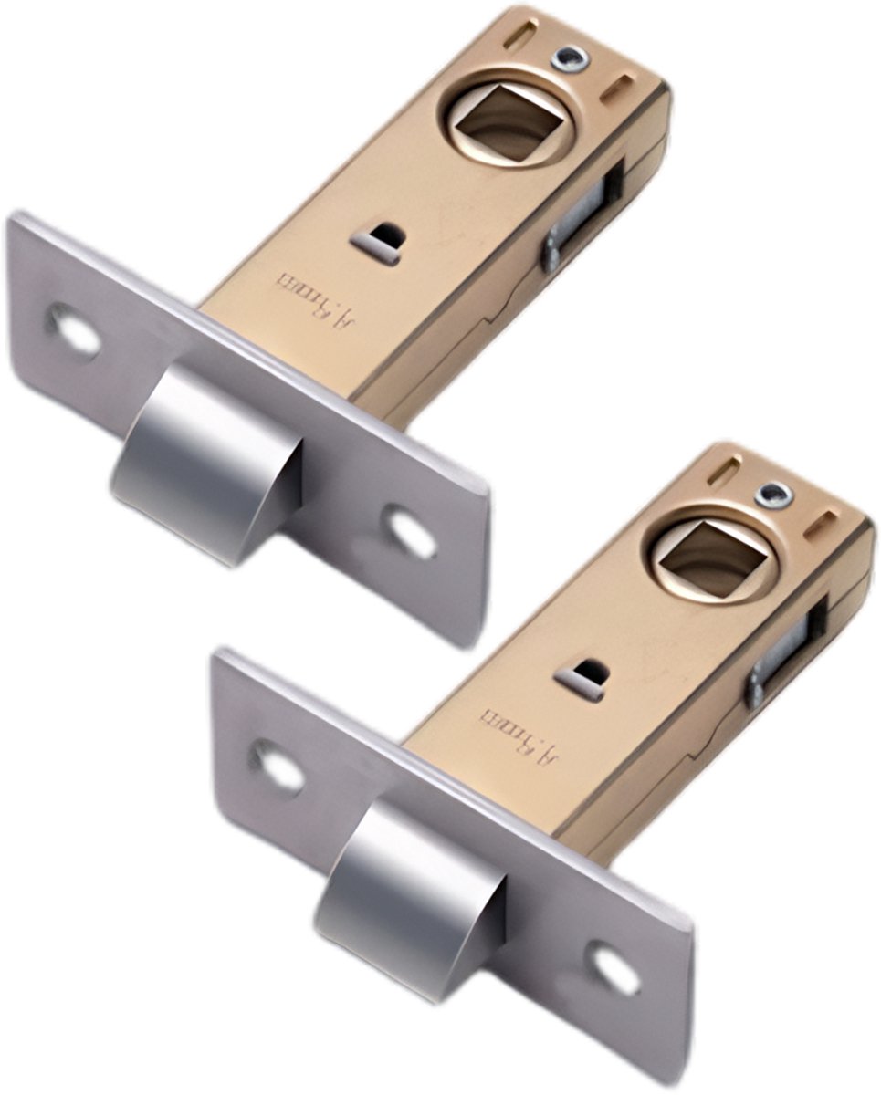2 Set 45mm Tubular Latch - Binnen Deur Klink Slot - Mortice Latch Gepolijst - Voor Veerbelaste Hendels - Robuuste Constructie - Ideale Deurbeveiliging