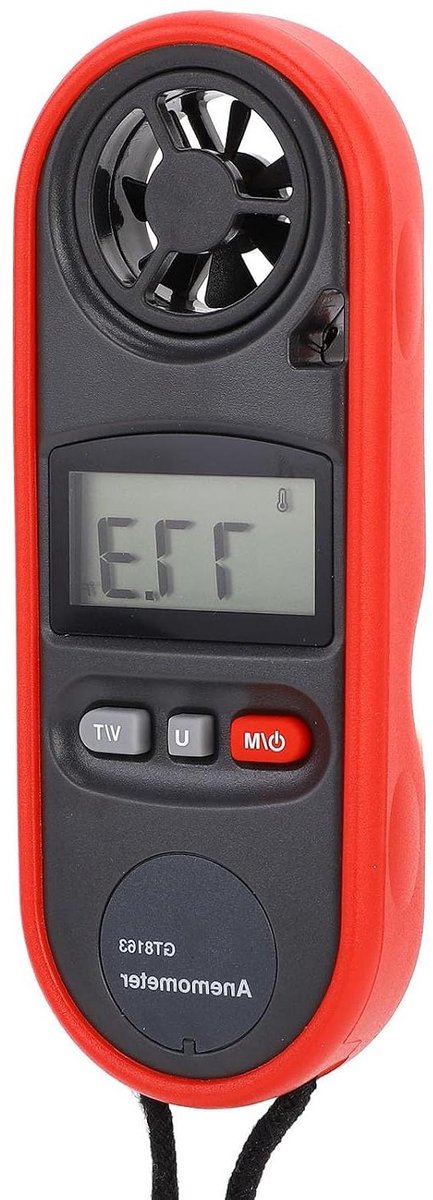 Digitale Windmeter - Windsnelheidsmeter Anemometer - Buitenactiviteiten Meten - Multifunctioneel Temperatuur Vochtigheid - 13 x 6 x 4 cm - Zwart