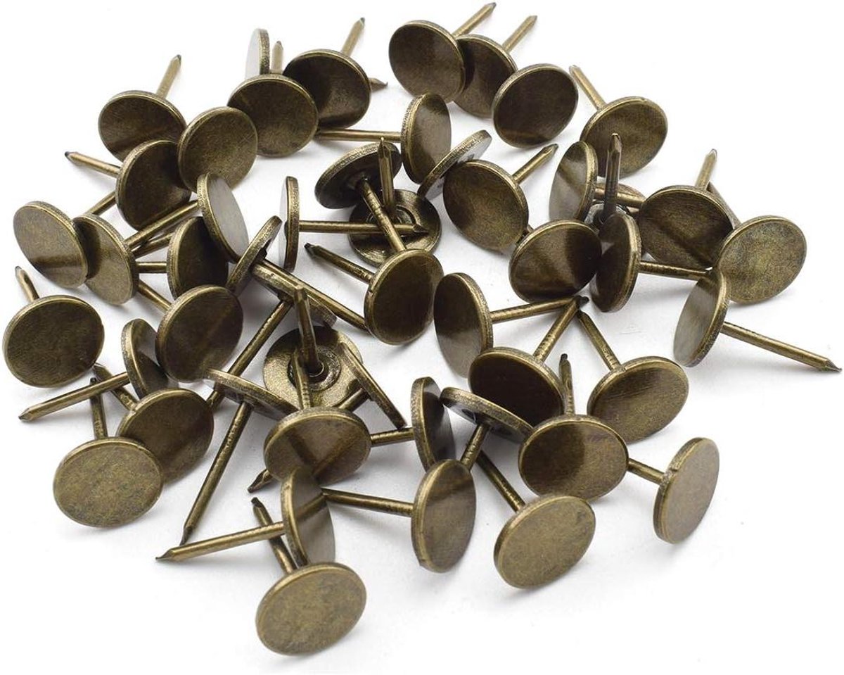 Decoratieve Spijkers - Meubelnagels Stoffering - Meubels Versieren - Platte Kop Design - 11 x 17 mm - Brons