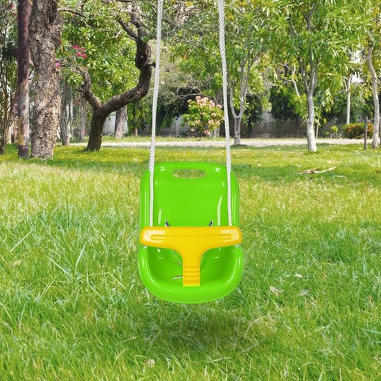 Babyschommel 3-in-1 - Kinderschommel Peuterstoel - Buiten Spelen - Afneembare T-stang - 42 x 35 x 36.5 cm - Groen — afbeelding 2
