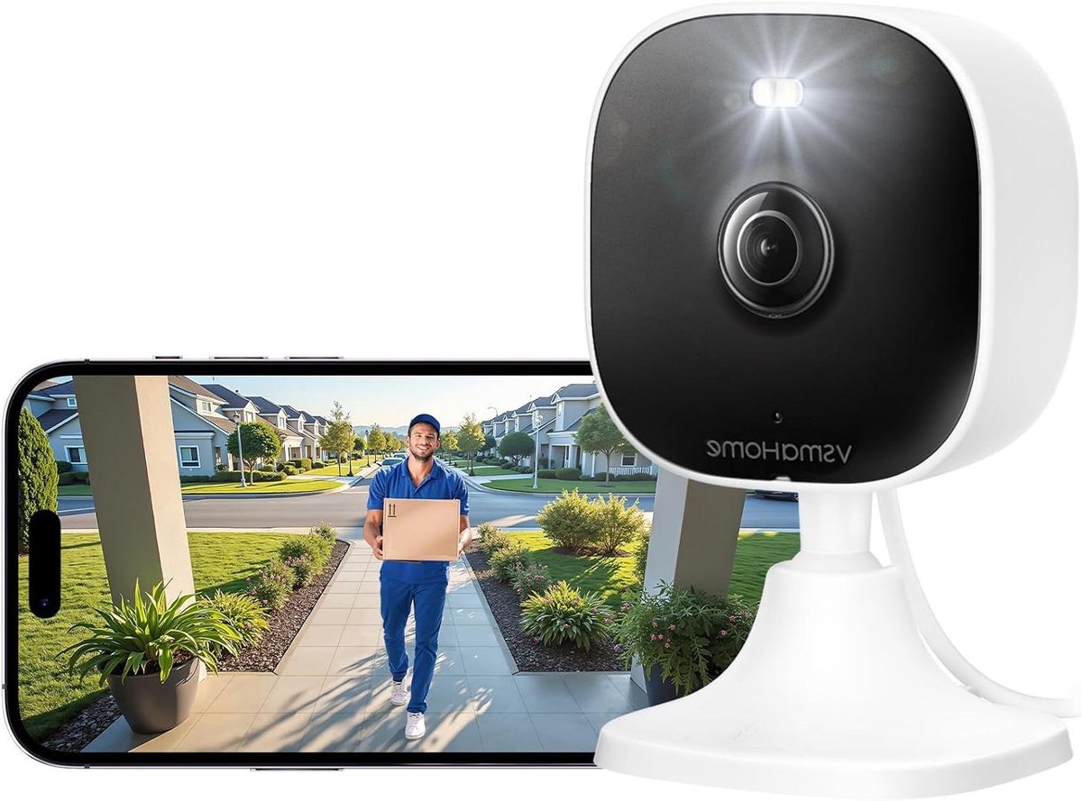 Beveiligingscamera Thuis - Wifi Camera Baby - Huis Bewaken - 4 MP Nachtzicht - IP66 Weerbestendig - Zwart Wit