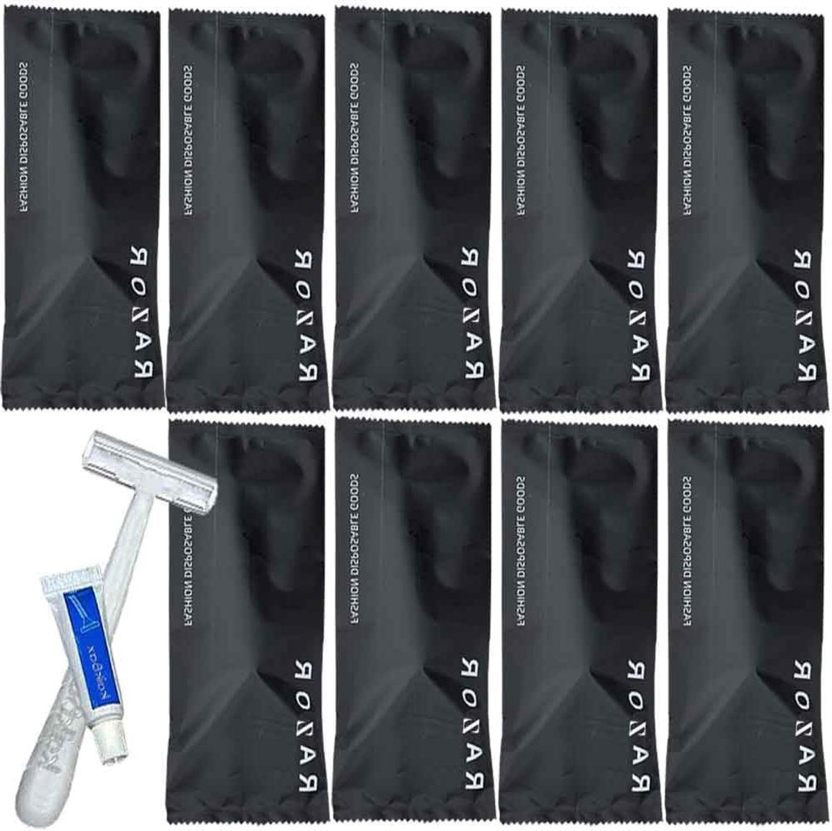 Wegwerp Scheermesjes Kit - Reis Scheermesjes - Hygiënisch Scheren - Inclusief Scheerschuim - 10 Stuks - Wit