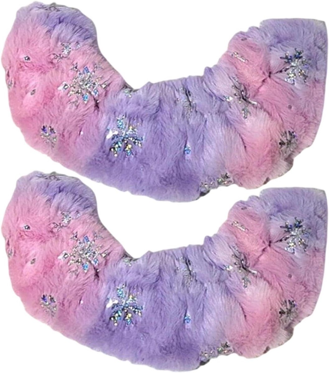 Schaatsbeschermers - Schaats Covers - Schaatsen Beschermen - Vochtafvoerend Flanel - Universeel - Roze Paars