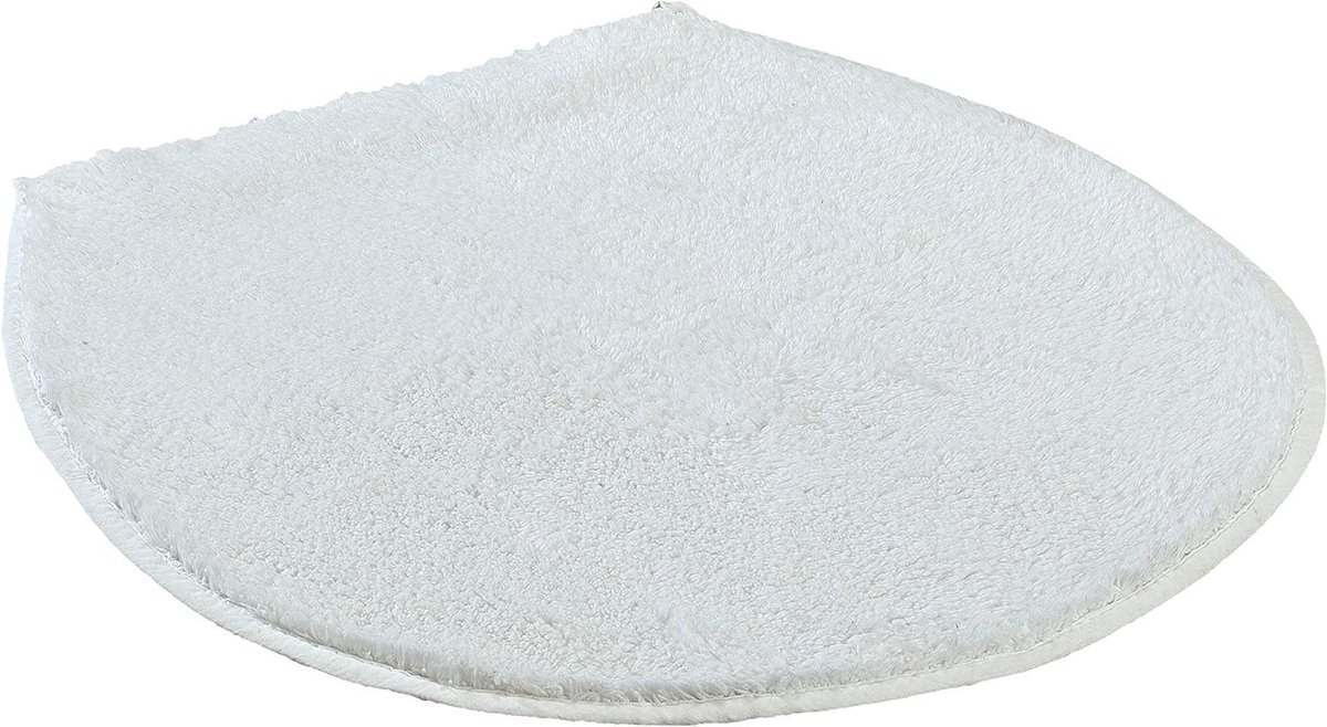 Toilet Deksel Overtrek - Toilet Brilhoes - Badkamer Decoratie - Cut-loop Techniek - 47 x 50 cm - Sneeuwwit