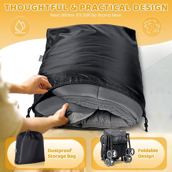 Universele Voetenzak Kinderwagen en Buggy - Waterdicht en Warm Fleece van Merkloos — afbeelding 4