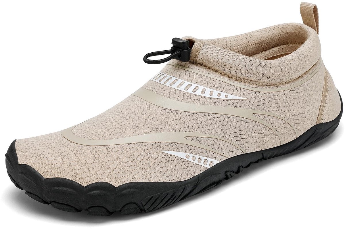 SnelShoppen - Uniseks Badschoenen, Ademend Mesh, Sneldrogend, Aquaschoenen, Zomer, Kaki, Maat 36-46, Perfect voor Strand, Zwembad, Camping
