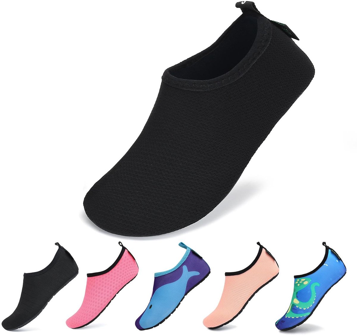 SnelShoppen - Kinderbadslippers Sneldrogende Amfibische Waterschoenen Antislip Zwemschoenen Sportieve Strandschoenen Donkerzwart 30/31 EU voor Kindere