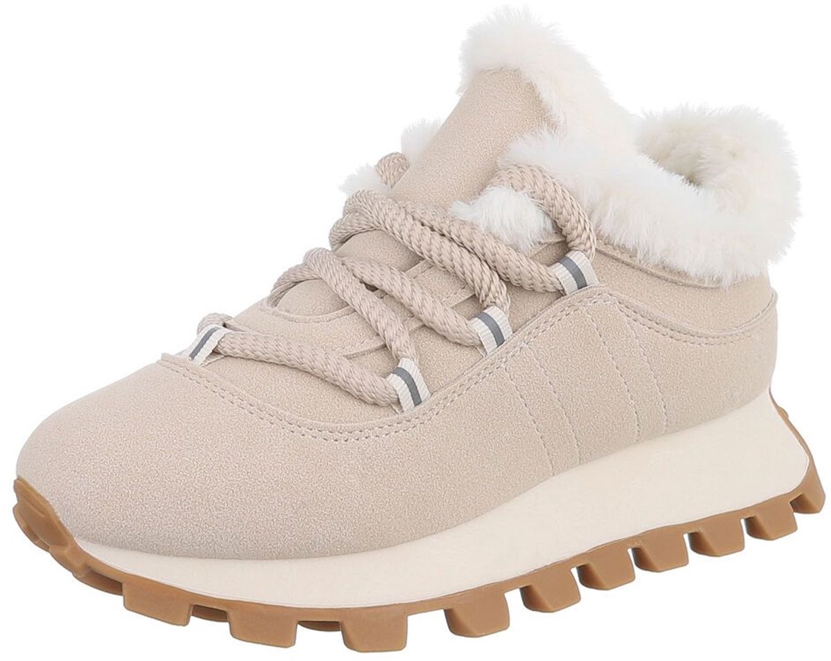 Sneaker met vetersluiting en voering - dames Mt:38