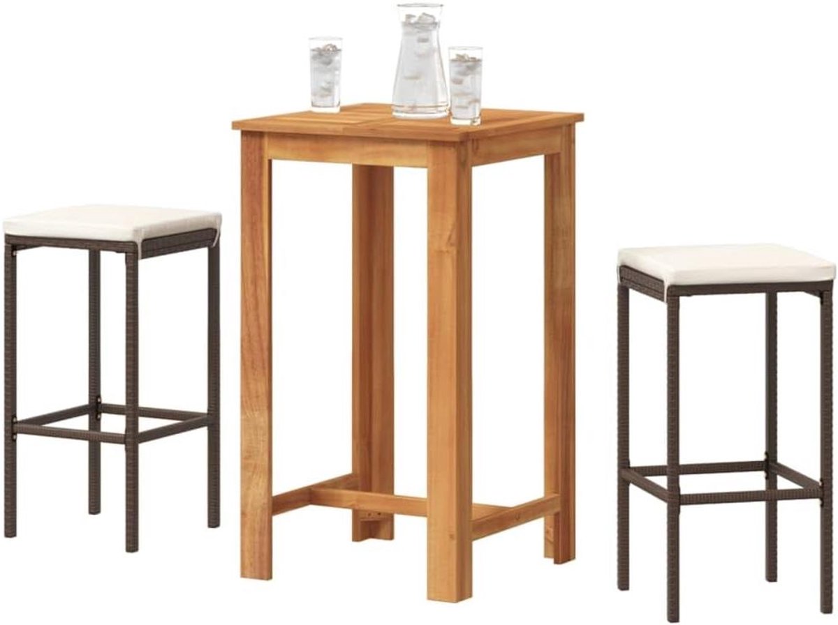 Tuin Bar Set - Buitenmeubel Set - Buiten Ontspannen - Massief Hout - 60 x 60 x 105 cm - Bruin