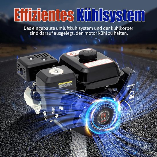 Benzinemotor - Kartmotor Aandrijfmotor - Apparaten Aandrijven - Elektrische Start - 75 pk 212 cc - Zwart — afbeelding 5