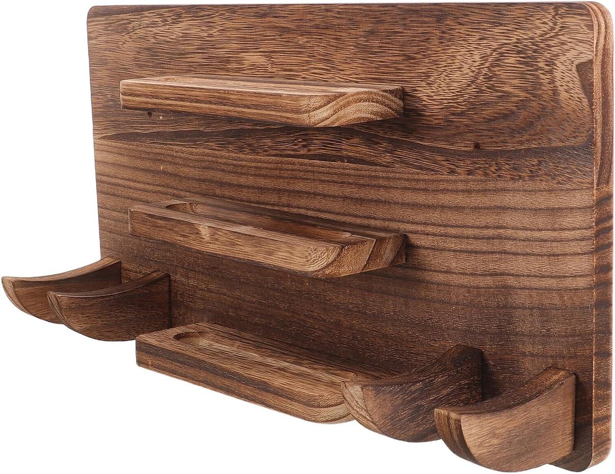 Ping Pong Paddle Houder - Tafeltennis Opberger - Sport Organisatie - Duurzaam Hout - 42x22x10cm - Bruin