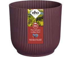 Elho The Winery Collection 16 - Bloempot voor Binnen - 100% Gerecycled Plastic - Ø 16.1 x H 14.8 cm - Bordeaux rood